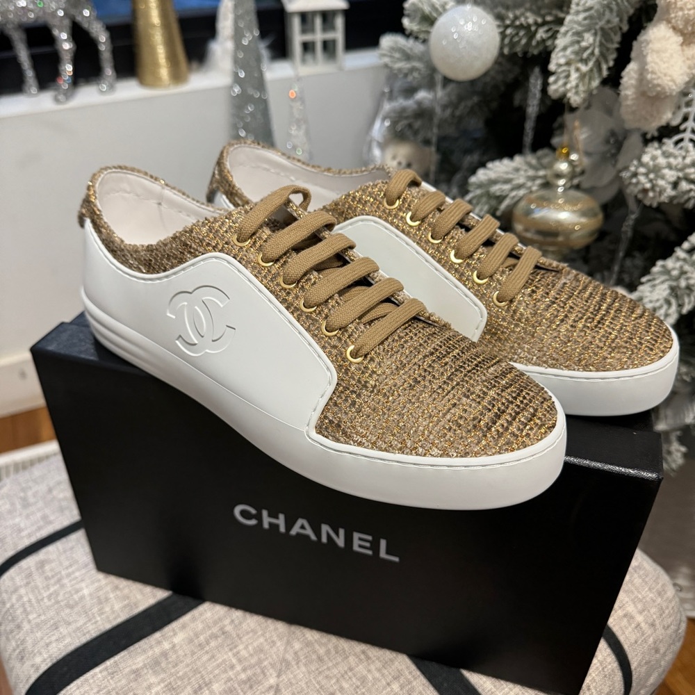 Authentic Chanel Tweed Sneakers